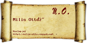 Milis Ottó névjegykártya